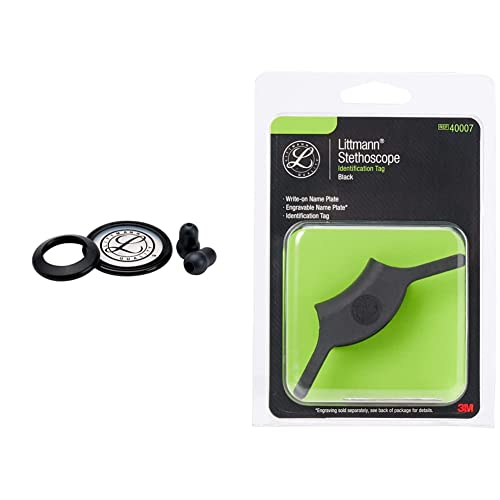 3M Littmann Stethoskop Ersatzteil-Set, Classic II S.E., schwarz, 40005 & 3M Littmann Stethoskop-Namensschild, Schwarz, 40007 von 3M Littmann