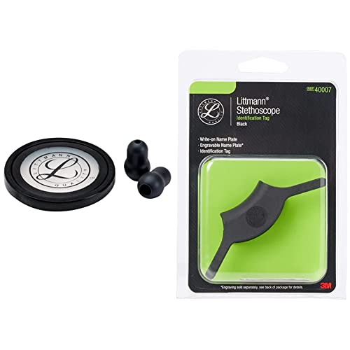 3M Littmann Stethoskop-Ersatzteilset, Master Cardiology, Schwarz, 40011 & 3M Littmann Stethoskop-Namensschild, Schwarz, 40007 von 3M Littmann