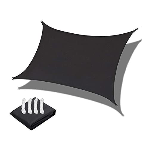 Sun Shade Sail 2x3m Rectangle Water Resistant PES Sunscreen Awning Canopy for Outdoor Garden Patio Yard Party UV Block, 3x4m, Black von LiuGUyA