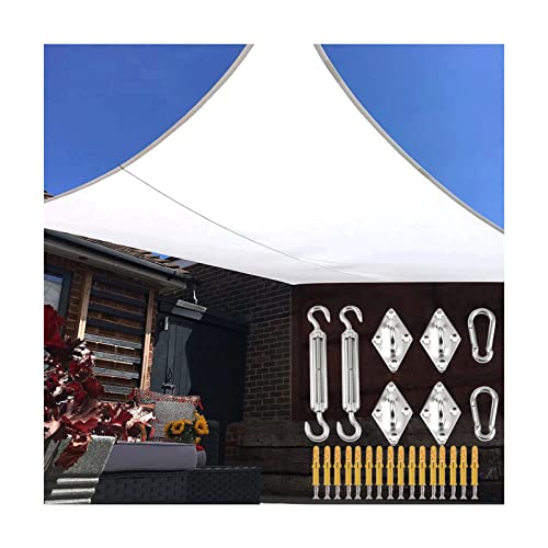 Sun Shade Sail Rectangle White 3x5m UV Block Canopy Awning with Fixing Kit Waterproof Sunscreen for Patio Backyard Garden Deck Pool Outdoor Carport, Easy to Install von LiuGUyA