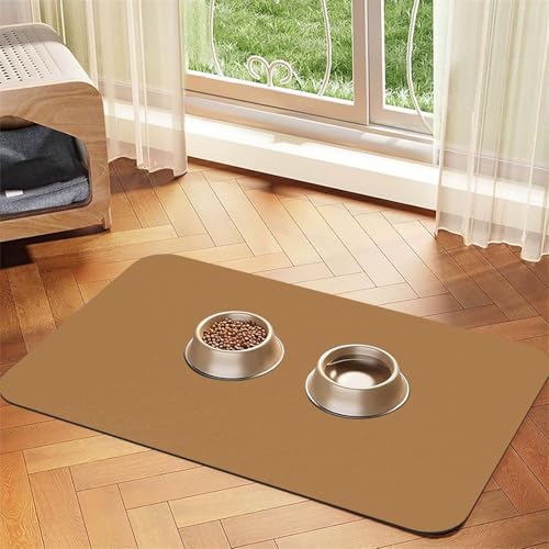 40 x 60 cm, einfarbiger brauner Druck, saugfähige Futtermatte für Haustiere, schnell trocknendes Futterpad/Leder-Tischset, für Hunde und Katzen, Futternapf, Wasser 40 x 60 cm, einfarbiger brauner Druck, saugfähige Futtermatte für Haustiere, schnell trocknendes Futterpad/Leder-Tischset, für Hunde und Katzen, Futternapf, Wasser von LiuMng