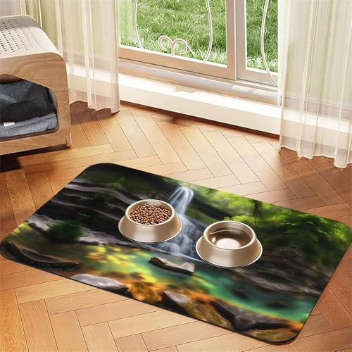 40 x 60 cm Wasserfall-Ansichten Druck Haustier saugfähige Futtermatte – schnell trocknendes Futterpad/Leder-Tischset, für Hunde und Katzen, Futternapf 40 x 60 cm Wasserfall-Ansichten Druck Haustier saugfähige Futtermatte – schnell trocknendes Futterpad/Leder-Tischset, für Hunde und Katzen, Futternapf von LiuMng