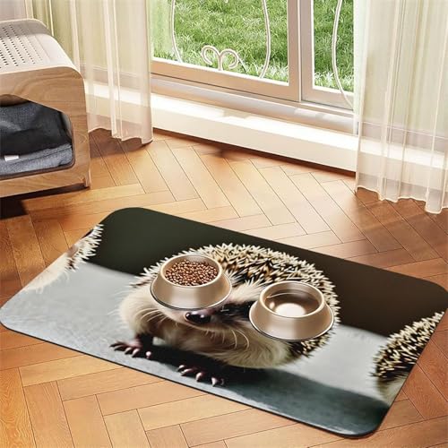 40 x 60 cm niedlicher Igel-Druck, saugfähige Futtermatte für Haustiere, schnell trocknendes Futter-Pad/Leder-Tischset, für Hunde und Katzen, Futternapf, Wasser 40 x 60 cm niedlicher Igel-Druck, saugfähige Futtermatte für Haustiere, schnell trocknendes Futter-Pad/Leder-Tischset, für Hunde und Katzen, Futternapf, Wasser von LiuMng