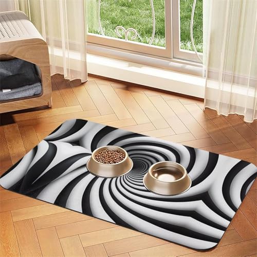 40 x 60 cm spiralförmige optische Täuschung, GIF-Druck, saugfähige Futtermatte für Haustiere, schnell trocknendes Futter-Pad/Leder-Tischset, für Hunde und Katzen, Futternapf, Wasser 40 x 60 cm spiralförmige optische Täuschung, GIF-Druck, saugfähige Futtermatte für Haustiere, schnell trocknendes Futter-Pad/Leder-Tischset, für Hunde und Katzen, Futternapf, Wasser von LiuMng