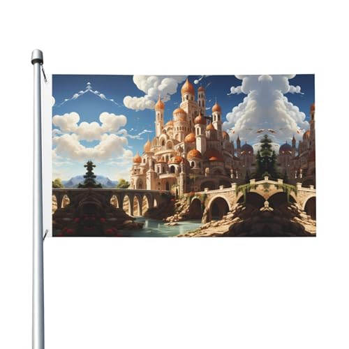 90 x 150 cm große Anime-Flaggen mit Schloss-Himmel-Druck, farbecht, für Innen- und Außenbereich, mit Metallösen, für Zuhause, Urlaubsdekoration 90 x 150 cm große Anime-Flaggen mit Schloss-Himmel-Druck, farbecht, für Innen- und Außenbereich, mit Metallösen, für Zuhause, Urlaubsdekoration von LiuMng