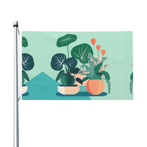 90 x 150 cm große Cartoon-Flaggen mit grünen Pflanzen, farbecht, für Innen- und Außenbereich, mit Metallösen, für Zuhause, Urlaubsdekoration 90 x 150 cm große Cartoon-Flaggen mit grünen Pflanzen, farbecht, für Innen- und Außenbereich, mit Metallösen, für Zuhause, Urlaubsdekoration von LiuMng