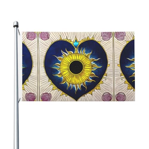 90 x 150 cm große Cartoon-Herz-Sonne-Druckflaggen – farbechte Banner für Innen- und Außenbereich, mit Metallösen, für Zuhause, Urlaubsdekoration 90 x 150 cm große Cartoon-Herz-Sonne-Druckflaggen – farbechte Banner für Innen- und Außenbereich, mit Metallösen, für Zuhause, Urlaubsdekoration von LiuMng