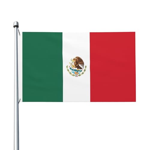 90 x 150 cm große Flagge von Mexiko, farbechte Banner für Innen- und Außenbereich, mit Metallösen, für Zuhause, Urlaubsdekoration 90 x 150 cm große Flagge von Mexiko, farbechte Banner für Innen- und Außenbereich, mit Metallösen, für Zuhause, Urlaubsdekoration von LiuMng