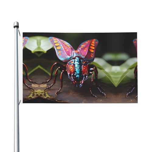 90 x 150 cm große Flaggen mit seltsamen Insekten, farbecht, für Innen- und Außenbereich, mit Metallösen, für Zuhause, Urlaubsdekoration 90 x 150 cm große Flaggen mit seltsamen Insekten, farbecht, für Innen- und Außenbereich, mit Metallösen, für Zuhause, Urlaubsdekoration von LiuMng