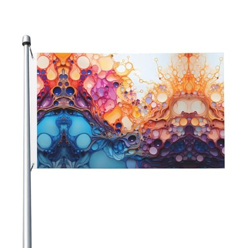 90 x 150 cm große bunte Marmorier-Druckflaggen – farbechte Banner für Innen- und Außenbereich, mit Metallösen, für Zuhause, Urlaubsdekoration 90 x 150 cm große bunte Marmorier-Druckflaggen – farbechte Banner für Innen- und Außenbereich, mit Metallösen, für Zuhause, Urlaubsdekoration von LiuMng
