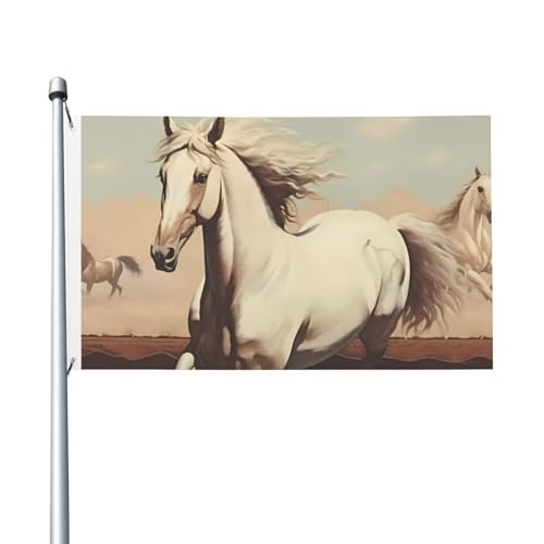 90 x 150 cm große weiße Pferde-Flaggen, farbecht, für Innen- und Außenbereich, mit Metallösen, für Zuhause, Urlaubsdekoration 90 x 150 cm große weiße Pferde-Flaggen, farbecht, für Innen- und Außenbereich, mit Metallösen, für Zuhause, Urlaubsdekoration von LiuMng