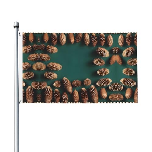 90 x 152 cm große Tannenzapfen-Bordüre, farbechte Banner für Innen- und Außenbereich, mit Metallösen, für Zuhause, Urlaubsdekoration 90 x 152 cm große Tannenzapfen-Bordüre, farbechte Banner für Innen- und Außenbereich, mit Metallösen, für Zuhause, Urlaubsdekoration von LiuMng