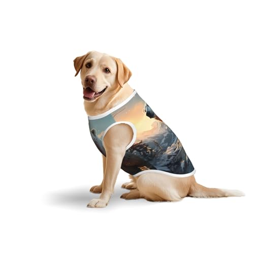 Baumwollweste, weich, leicht, Eisbär im Winter, bedruckt, ärmelloses Tanktop für mittelgroße und große Hunde, Größe 5XL Baumwollweste, weich, leicht, Eisbär im Winter, bedruckt, ärmelloses Tanktop für mittelgroße und große Hunde, Größe 5XL von LiuMng
