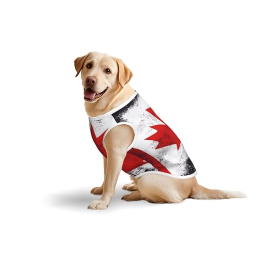 Baumwollweste, weich, leicht, kanadische Flagge, ärmelloses Tanktop für mittelgroße und große Hunde, Größe 5XL Baumwollweste, weich, leicht, kanadische Flagge, ärmelloses Tanktop für mittelgroße und große Hunde, Größe 5XL von LiuMng