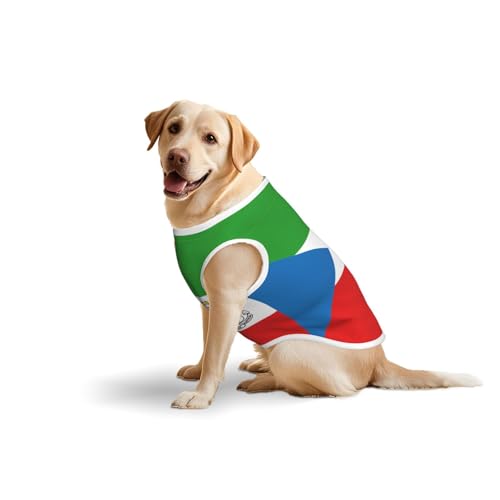 Baumwollweste mit Flagge von Äquatorialguinea, weich, leicht, mit Flagge von Äquatorialguinea, ärmelloses Tanktop für mittelgroße und große Hunde von LiuMng