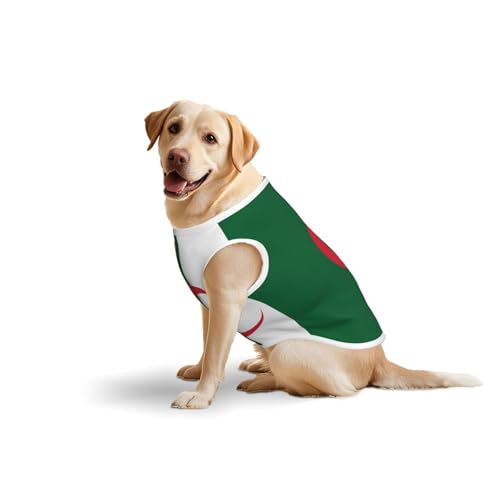 Baumwollweste mit Flagge von Algerien, weich, leicht, mit Flagge von Algerien, ärmelloses Tanktop für mittelgroße und große Hunde von LiuMng
