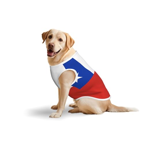 Baumwollweste mit Flagge von Chile – weiche, leichte T-Shirts, Flagge von Chile, ärmelloses Tanktop für mittelgroße und große Hunde Baumwollweste mit Flagge von Chile – weiche, leichte T-Shirts, Flagge von Chile, ärmelloses Tanktop für mittelgroße und große Hunde von LiuMng