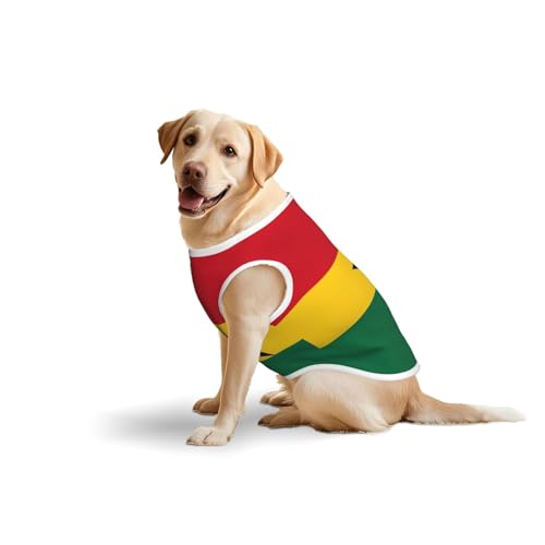 Baumwollweste mit Flagge von Ghana, weich, leicht, mit Flagge von Ghana, ärmelloses Tanktop für mittelgroße und große Hunde Baumwollweste mit Flagge von Ghana, weich, leicht, mit Flagge von Ghana, ärmelloses Tanktop für mittelgroße und große Hunde von LiuMng