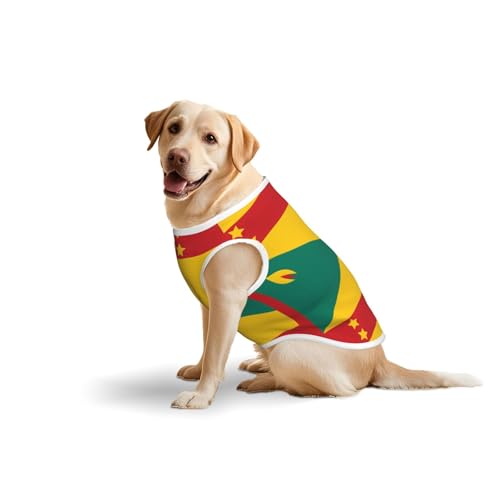 Baumwollweste mit Flagge von Grenada, weich, leicht, mit Flagge von Grenada, ärmelloses Tanktop für mittelgroße und große Hunde von LiuMng