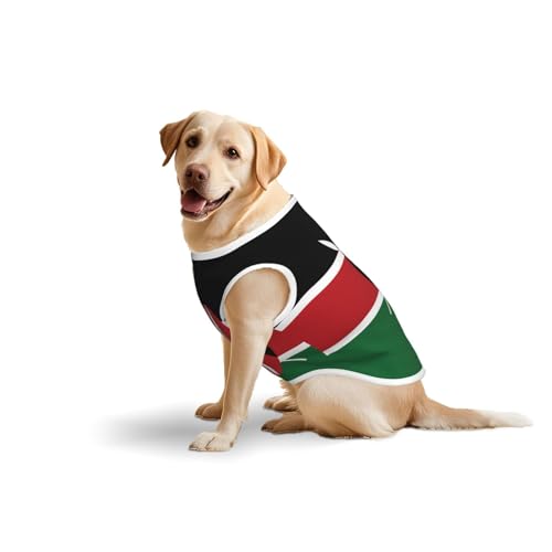 Baumwollweste mit Flagge von Kenia, weich, leicht, mit Flagge von Kenia, ärmelloses Tanktop für mittelgroße und große Hunde von LiuMng