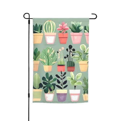 Bonsai-Pflanzen-Gartenflagge, 30,5 x 45,7 cm, doppelseitige saisonale Outdoor-Flaggen, für Hof, Veranda, Party-Dekoration von LiuMng