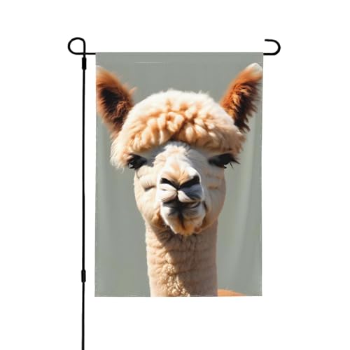Doppelseitige Gartenflagge mit Alpaka-Avatar-Druck, farbecht, für den Urlaub, für Hofdekoration, Willkommensschild, 31,8 x 45,7 cm von LiuMng