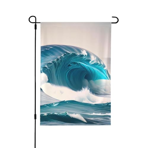 Doppelseitige Gartenflagge mit Cartoon-Motiv, blaue Meereswelle, farbecht, für den Urlaub, als Dekoration für den Hof, Willkommensschild, 31,8 x 45,7 cm Doppelseitige Gartenflagge mit Cartoon-Motiv, blaue Meereswelle, farbecht, für den Urlaub, als Dekoration für den Hof, Willkommensschild, 31,8 x 45,7 cm von LiuMng
