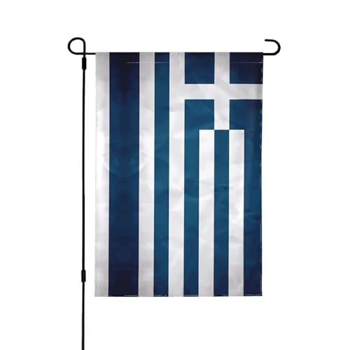Doppelseitige Gartenflagge mit griechischer Flagge, farbecht, Banner, für Hofdekoration, Willkommensschild, 31,8 x 45,7 cm von LiuMng