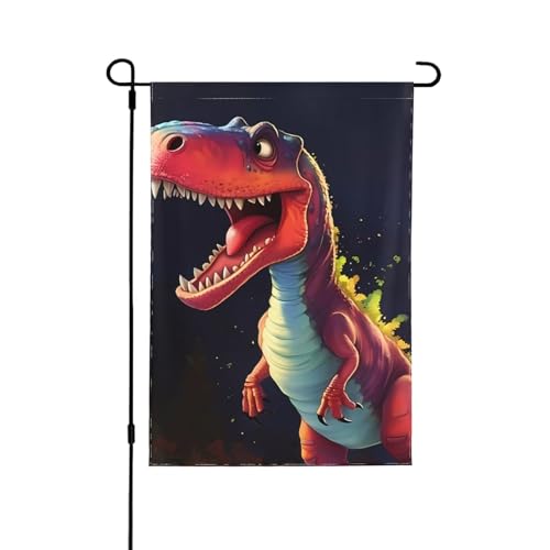 Doppelseitige Gartenflagge mit großem Mund und Dinosaurier-Druck, farbecht, für Urlaub, Dekoration, Willkommensschild, 31,8 x 45,7 cm Doppelseitige Gartenflagge mit großem Mund und Dinosaurier-Druck, farbecht, für Urlaub, Dekoration, Willkommensschild, 31,8 x 45,7 cm von LiuMng