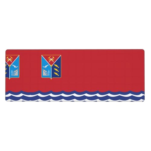 Erweitertes Gaming-Mauspad mit Flagge von Magadan, großes Mauspad, verdicktes Tastatur-Pad, Schreibtischunterlage, 80 x 30 cm, XL Erweitertes Gaming-Mauspad mit Flagge von Magadan, großes Mauspad, verdicktes Tastatur-Pad, Schreibtischunterlage, 80 x 30 cm, XL von LiuMng