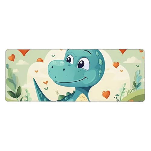 Erweitertes Gaming-Mauspad mit kleinem Dinosaurier im grünen Gras-Druck, großes Mauspad, verdicktes Tastatur-Pad, Schreibtischunterlage, 80 x 30 cm, XL Erweitertes Gaming-Mauspad mit kleinem Dinosaurier im grünen Gras-Druck, großes Mauspad, verdicktes Tastatur-Pad, Schreibtischunterlage, 80 x 30 cm, XL von LiuMng