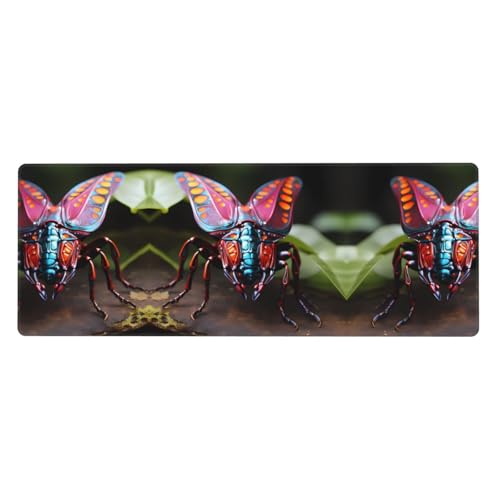 Erweitertes Gaming-Mauspad mit seltsamen Insekten, großes Mauspad, verdicktes Tastatur-Pad, Schreibtischunterlage, 80 x 30 cm, XL von LiuMng