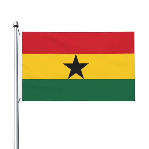 Flagge von Ghana, 90 x 152 cm, farbecht, für Innen- und Außenbereich, mit Metallösen, für Zuhause, Urlaubsdekoration Flagge von Ghana, 90 x 152 cm, farbecht, für Innen- und Außenbereich, mit Metallösen, für Zuhause, Urlaubsdekoration von LiuMng