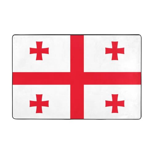 Fußmatte für den Innenbereich, 91,4 x 61 cm, Motiv: Flagge von Georgien, rutschfest, saugfähig, weiche Teppiche, für Eingangsbereich, Küche, Badezimmer Fußmatte für den Innenbereich, 91,4 x 61 cm, Motiv: Flagge von Georgien, rutschfest, saugfähig, weiche Teppiche, für Eingangsbereich, Küche, Badezimmer von LiuMng