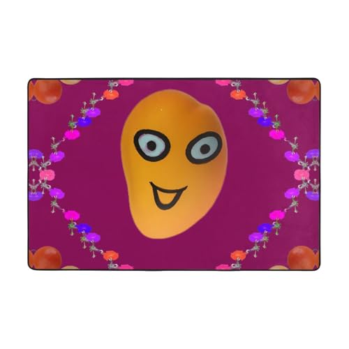 Fußmatte für den Innenbereich, 91,4 x 61 cm, Smiley-Mango-Druck, rutschfest, saugfähig, weiche Teppiche, für Eingangsbereich, Küche, Badezimmer Fußmatte für den Innenbereich, 91,4 x 61 cm, Smiley-Mango-Druck, rutschfest, saugfähig, weiche Teppiche, für Eingangsbereich, Küche, Badezimmer von LiuMng