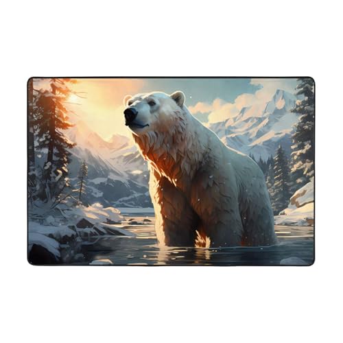 Fußmatte für den Innenbereich, Motiv: Eisbär im Winter, rutschfest, saugfähig, weich, für Eingangsbereich, Küche, Badezimmer, 91,4 x 61 cm Fußmatte für den Innenbereich, Motiv: Eisbär im Winter, rutschfest, saugfähig, weich, für Eingangsbereich, Küche, Badezimmer, 91,4 x 61 cm von LiuMng
