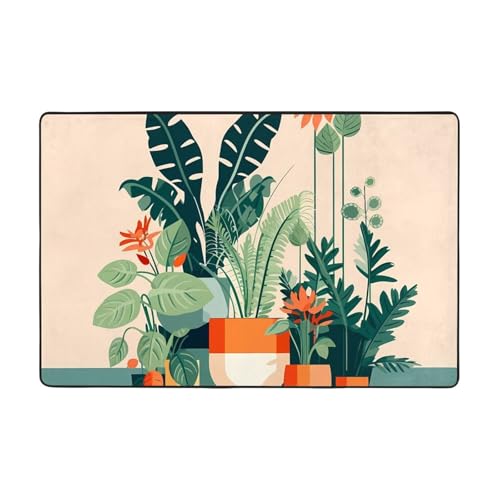 Fußmatte mit Cartoon-Motiv und kleinen grünen Pflanzen, rutschfest, saugfähig, weicher Teppich, für Eingangsbereich, Küche, Badezimmer, 91,4 x 61 cm Fußmatte mit Cartoon-Motiv und kleinen grünen Pflanzen, rutschfest, saugfähig, weicher Teppich, für Eingangsbereich, Küche, Badezimmer, 91,4 x 61 cm von LiuMng