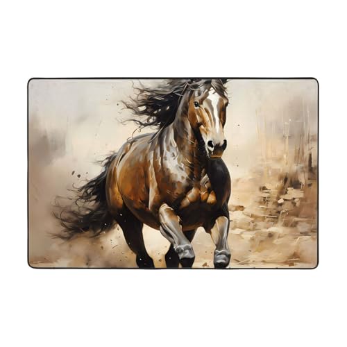 Fußmatte mit Westernpferd-Druck, rutschfest, saugfähig, weiche Teppiche, für Eingangsbereich, Küche, Badezimmer, 91,4 x 61 cm Fußmatte mit Westernpferd-Druck, rutschfest, saugfähig, weiche Teppiche, für Eingangsbereich, Küche, Badezimmer, 91,4 x 61 cm von LiuMng