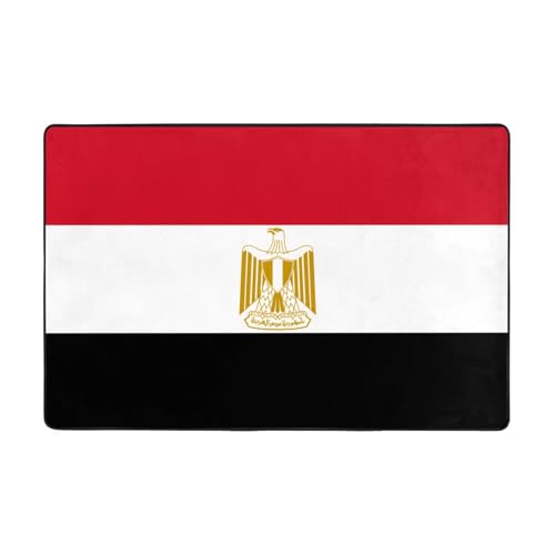 Fußmatte mit ägyptischer Flagge, rutschfest, saugfähig, weich, für Eingangsbereich, Küche, Badezimmer, 91,4 x 61 cm Fußmatte mit ägyptischer Flagge, rutschfest, saugfähig, weich, für Eingangsbereich, Küche, Badezimmer, 91,4 x 61 cm von LiuMng