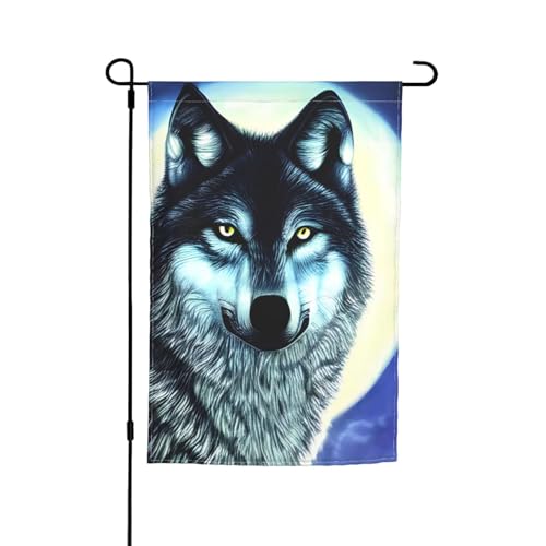 Gartenflagge, Motiv: Wolf unter dem Mond, 30,5 x 45,7 cm, doppelseitige saisonale Outdoor-Flaggen, für Hof, Veranda, Party-Dekoration Gartenflagge, Motiv: Wolf unter dem Mond, 30,5 x 45,7 cm, doppelseitige saisonale Outdoor-Flaggen, für Hof, Veranda, Party-Dekoration von LiuMng