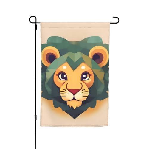 Gartenflagge mit Cartoon-Löwen-Druck, 30,5 x 45,7 cm, doppelseitige saisonale Outdoor-Flaggen, für Hof, Veranda, Party-Dekoration Gartenflagge mit Cartoon-Löwen-Druck, 30,5 x 45,7 cm, doppelseitige saisonale Outdoor-Flaggen, für Hof, Veranda, Party-Dekoration von LiuMng