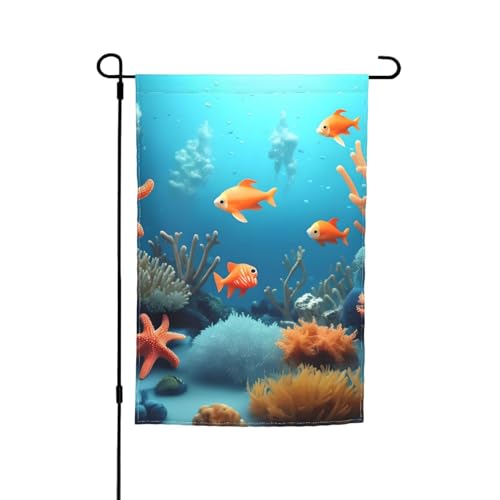 Gartenflagge mit Korallenfisch-Druck, 30,5 x 45,7 cm, doppelseitige saisonale Outdoor-Flaggen, für Hof, Veranda, Party-Dekoration Gartenflagge mit Korallenfisch-Druck, 30,5 x 45,7 cm, doppelseitige saisonale Outdoor-Flaggen, für Hof, Veranda, Party-Dekoration von LiuMng
