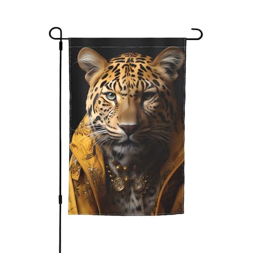 Gartenflagge mit Leopardenmuster in Lederjacke, 30,5 x 45,7 cm, doppelseitige saisonale Outdoor-Flaggen, für Hof, Veranda, Party-Dekoration Gartenflagge mit Leopardenmuster in Lederjacke, 30,5 x 45,7 cm, doppelseitige saisonale Outdoor-Flaggen, für Hof, Veranda, Party-Dekoration von LiuMng