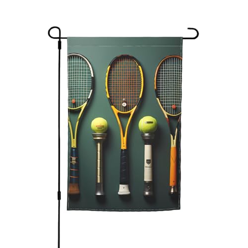 Gartenflagge mit Tennisbällen und Schlägern, 30,5 x 45,7 cm, doppelseitige saisonale Outdoor-Flaggen, für Hof, Veranda, Party-Dekoration Gartenflagge mit Tennisbällen und Schlägern, 30,5 x 45,7 cm, doppelseitige saisonale Outdoor-Flaggen, für Hof, Veranda, Party-Dekoration von LiuMng