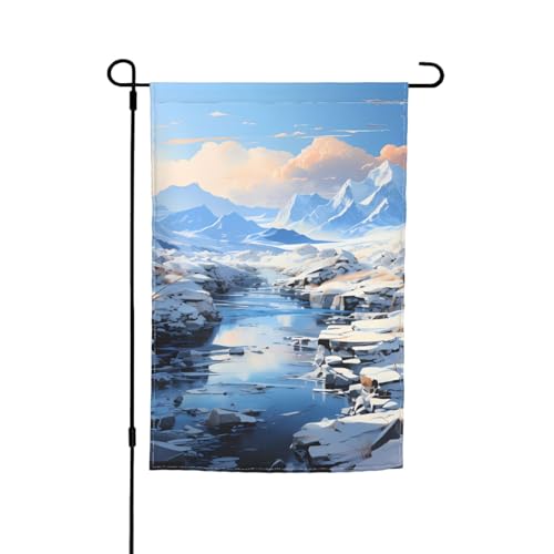 Gartenflagge mit schneebedeckter Berglandschaft, 30,5 x 45,7 cm, doppelseitige saisonale Outdoor-Flaggen, für Hof, Veranda, Party-Dekoration Gartenflagge mit schneebedeckter Berglandschaft, 30,5 x 45,7 cm, doppelseitige saisonale Outdoor-Flaggen, für Hof, Veranda, Party-Dekoration von LiuMng