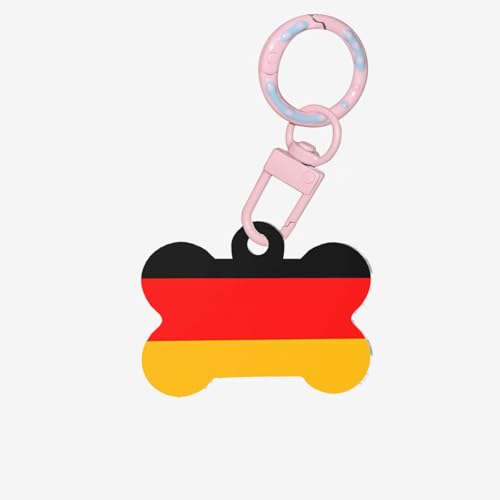Hunde- und Katzenanhänger mit Deutschland-Flagge, Knochenform, Acryl, für kleine Haustierhalsbänder von LiuMng