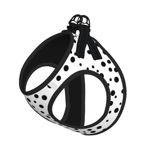 Hundegeschirr und Leine, weiches Haustiergeschirr und Leine, verstellbar, Netzgewebe, für kleine, große und große Hunde und Katzen, Schwarz und Weiß von LiuMng