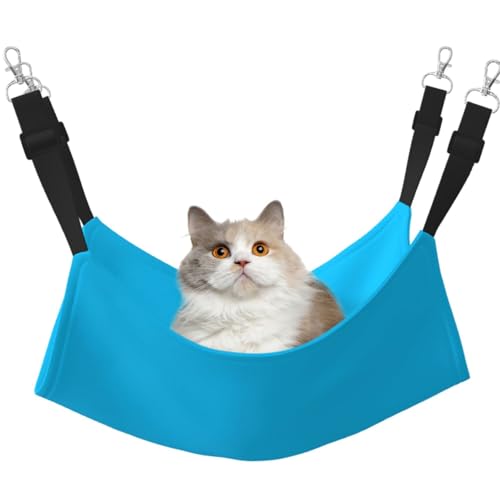 Katzen-Hängematte für Käfig, verstellbares Haustierbett, einfarbig, hellblauer Druck, Welpenauflage, für Kätzchen, große und kleine Tiere Katzen-Hängematte für Käfig, verstellbares Haustierbett, einfarbig, hellblauer Druck, Welpenauflage, für Kätzchen, große und kleine Tiere von LiuMng