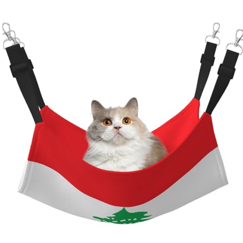 Katzen-Hängemattenbett für Käfig, verstellbares Haustierbett, Libanon-Flagge, Welpenauflage, für Kätzchen, große und kleine Tiere Katzen-Hängemattenbett für Käfig, verstellbares Haustierbett, Libanon-Flagge, Welpenauflage, für Kätzchen, große und kleine Tiere von LiuMng