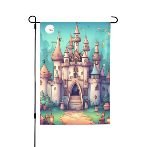 Klassische Schloss-Druck, doppelseitige Gartenflagge, farbecht, für den Urlaub, für Hofdekoration, Willkommensschild, 31,8 x 45,7 cm Klassische Schloss-Druck, doppelseitige Gartenflagge, farbecht, für den Urlaub, für Hofdekoration, Willkommensschild, 31,8 x 45,7 cm von LiuMng